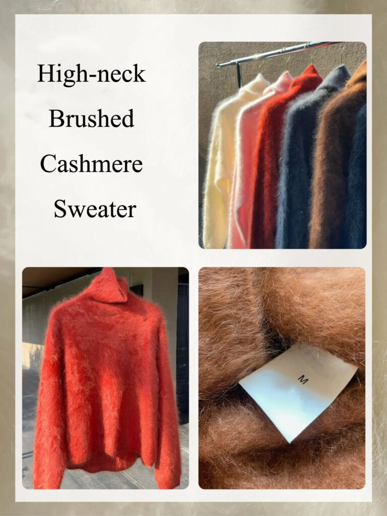 5. High-neck Brushed Cashmere Sweater