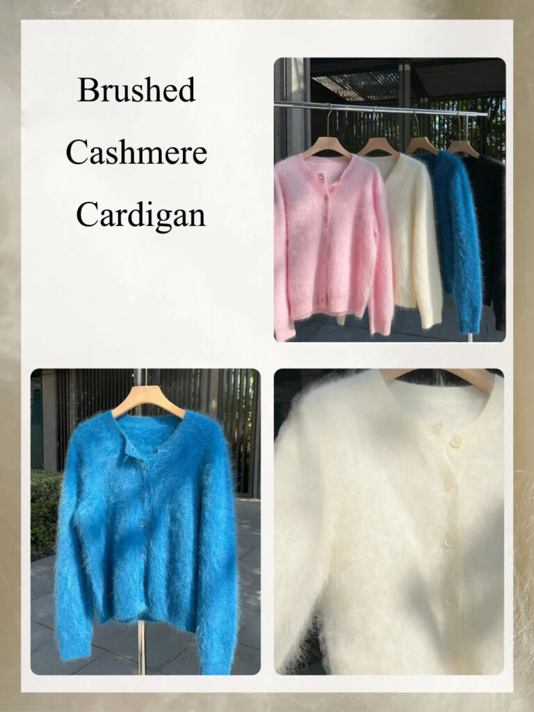 8.Brushed Cashmere Cardigan