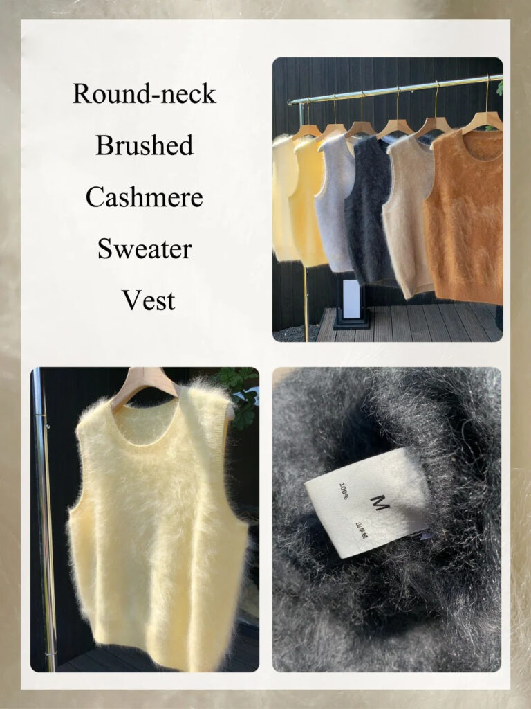 14.Round-neck Brushed Cashmere Sweater Vest