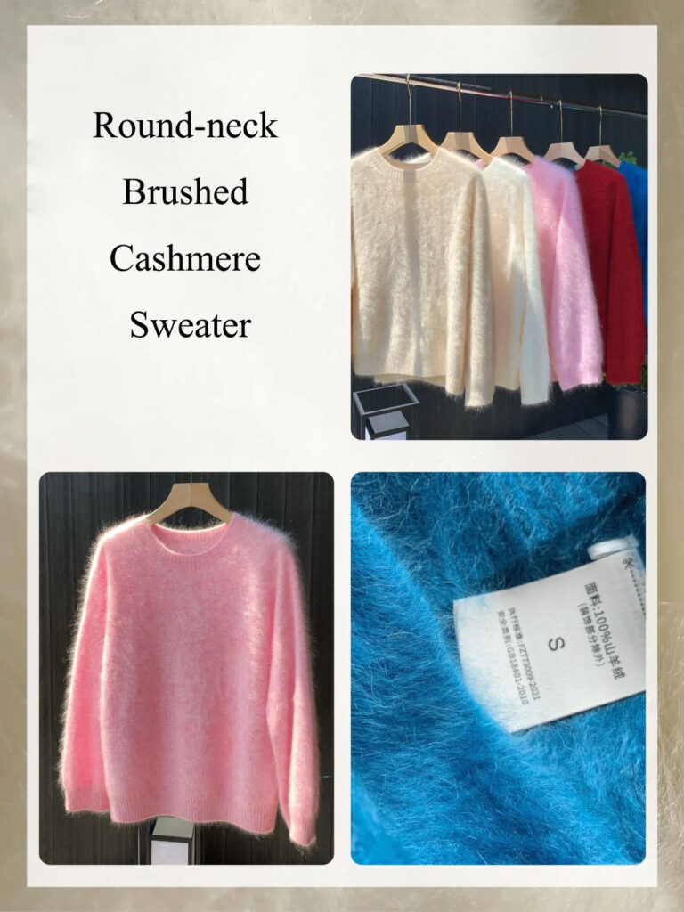 15.Round-neck Brushed Cashmere Sweater